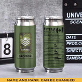 Personalized Canadian Veteran Rank Camo Veteran Nutrition Facts Stainless Steel 3D Print Cup Printed KVH241943