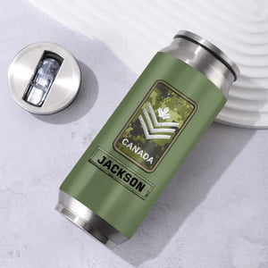 Personalized Canadian Veteran Rank Camo Veteran Nutrition Facts Stainless Steel 3D Print Cup Printed KVH241943