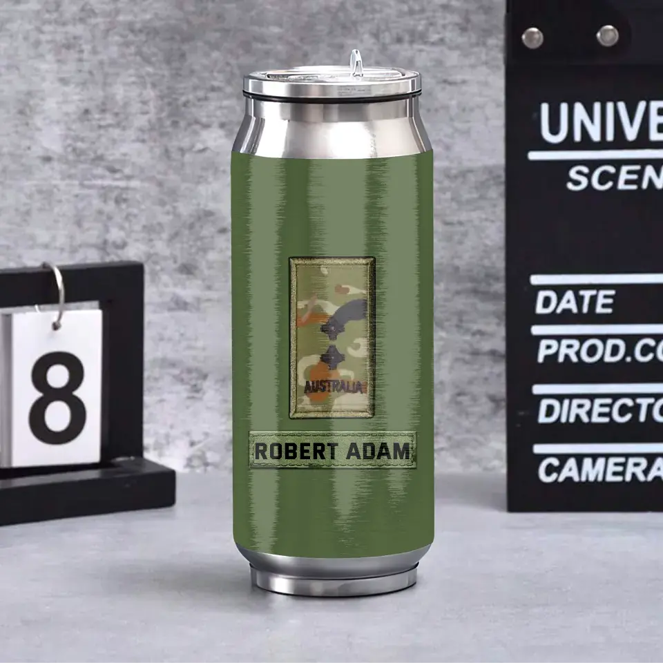 Personalized Australian Veteran Rank Camo Veteran Nutrition Facts Stainless Steel 3D Print Cup Printed KVH241944