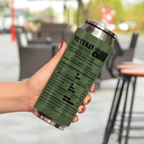 Personalized Australian Veteran Rank Camo Veteran Nutrition Facts Stainless Steel 3D Print Cup Printed KVH241944