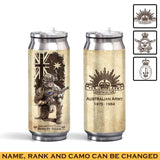 Personalized Australian Veteran Logo Custom Rank Camo & Name Stainless Steel 3D Print Cup Printed AHVA241945