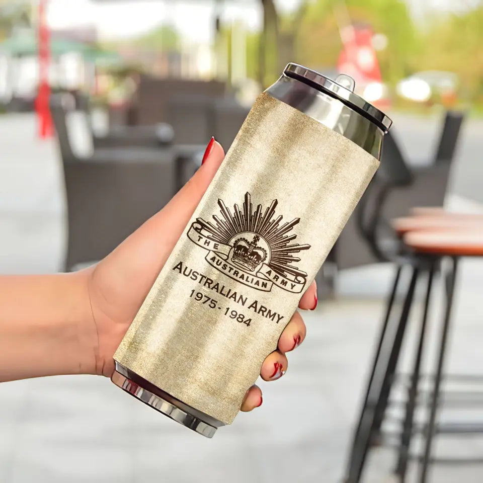 Personalized Australian Veteran Logo Custom Rank Camo & Name Stainless Steel 3D Print Cup Printed AHVA241945