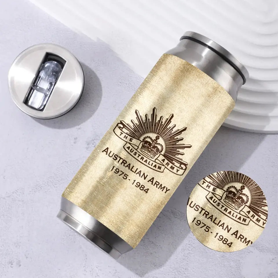 Personalized Australian Veteran Logo Custom Rank Camo & Name Stainless Steel 3D Print Cup Printed AHVA241945