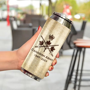 Personalized Canadian Veteran Logo Custom Rank Camo & Name Stainless Steel 3D Print Cup Printed AHVA241945