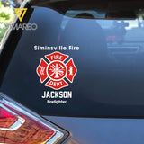 Personalized Firefighter Custom Department And Name Decal Printed