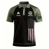Personalized US Military Rank US Flag Polo Shirt 3D Printed H1105