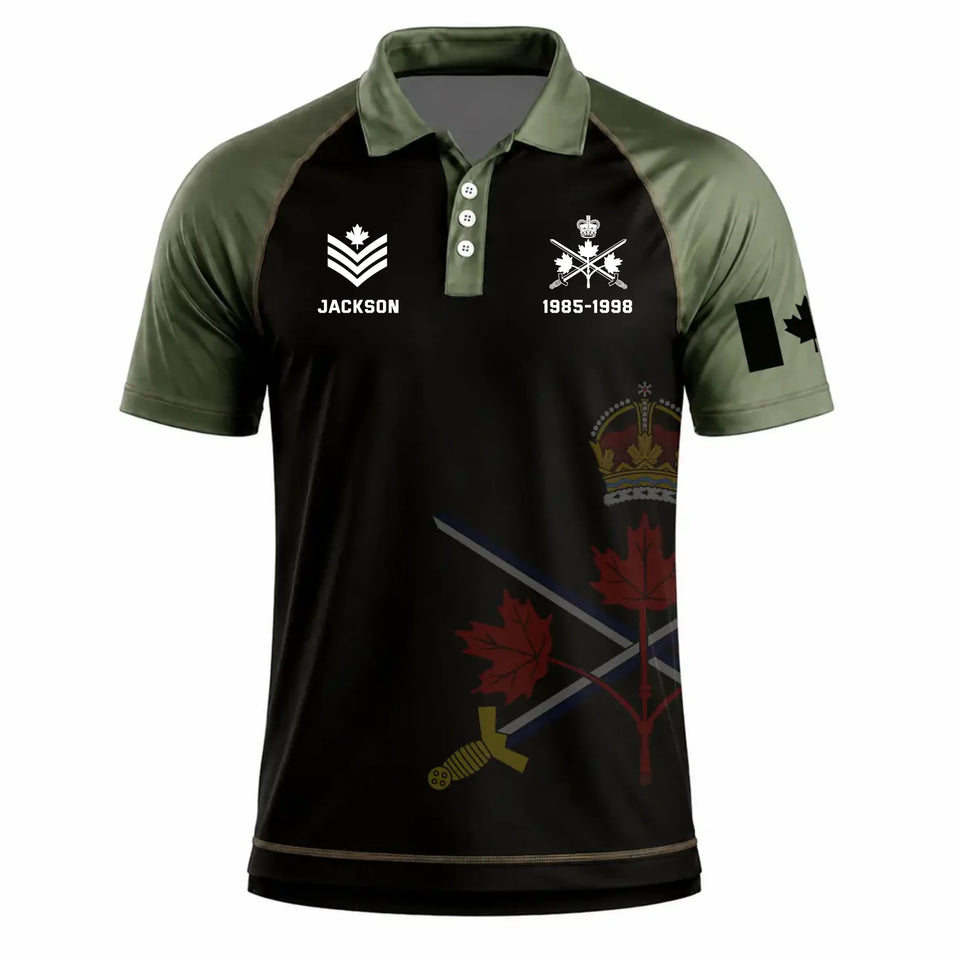 Personalized Canada Veteran/Soldier Rank Polo Shirt 3D Printed H1105
