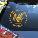 Personalized US Military Retired Logo Car Decal Printed