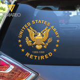 Personalized US Military Retired Logo Car Decal Printed
