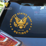 Personalized US Military Retired Logo Car Decal Printed