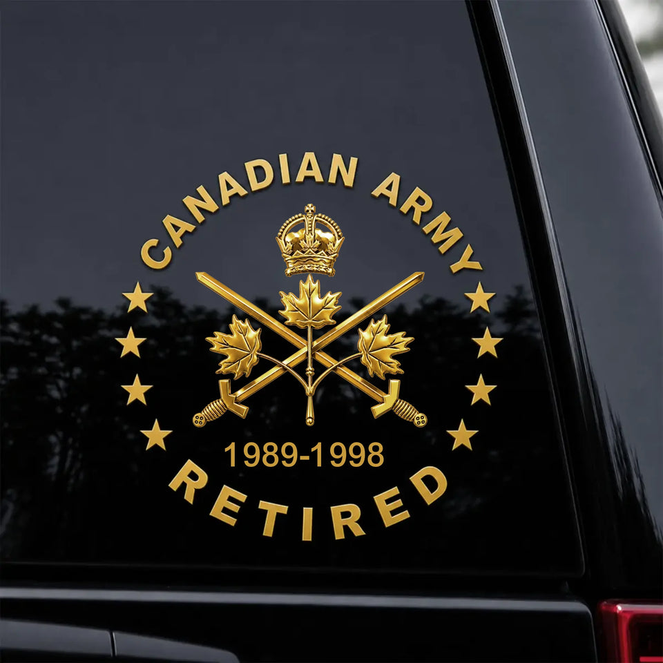 Personalized Canada Military Retired Logo Car Decal Printed