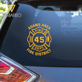Personalized US  Firefighter Custom Name Department & ID Car Decal Printed