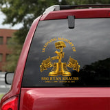 Personalized US Army In Loving Memory Of Custom Rank & Time Car Decal Printed