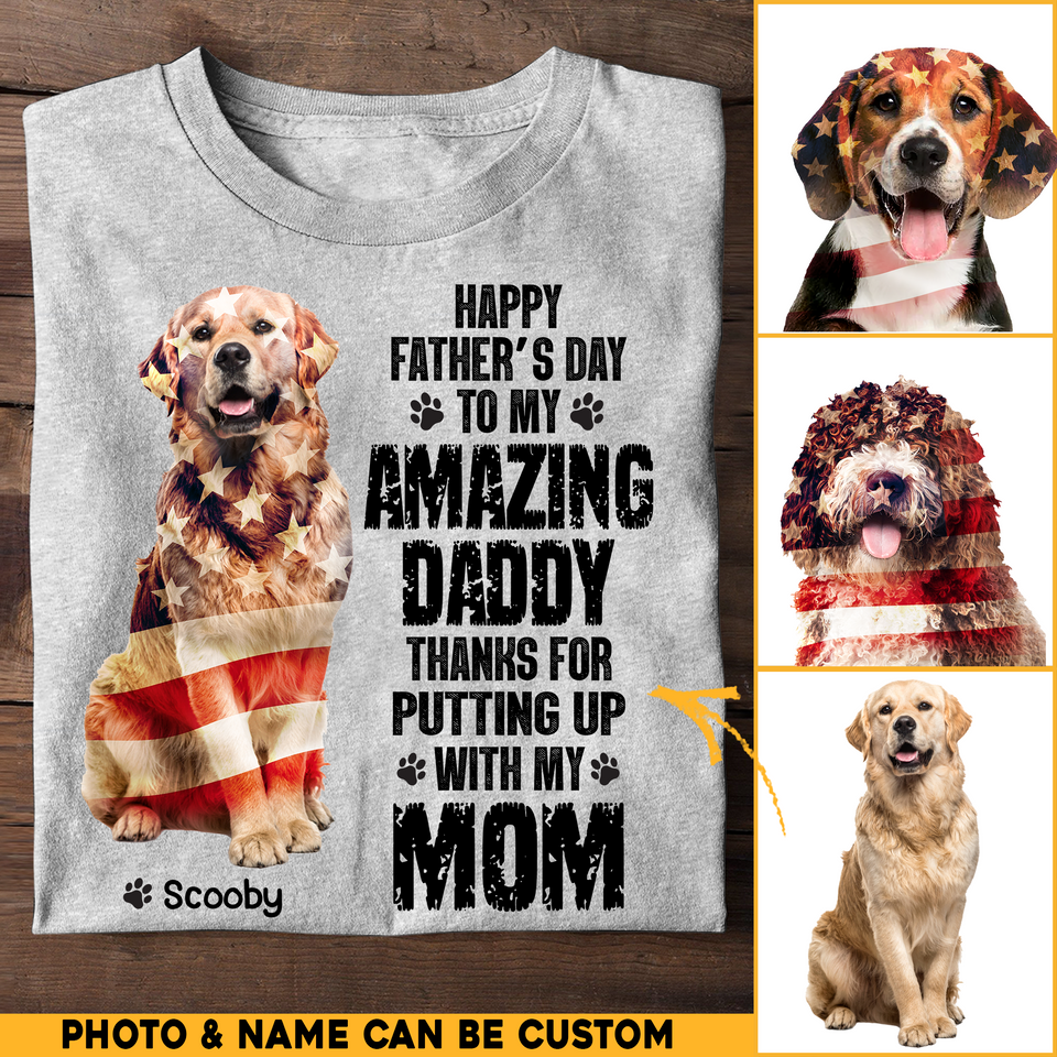 Personalized Upload Your Dog Photo With Dog Name TShirt Printed 23MAY-HQ17