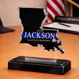 Premium Personalized Blue Thin Line Acrylic Plaque 1504 Gifts For Officers, Gifts For Cops