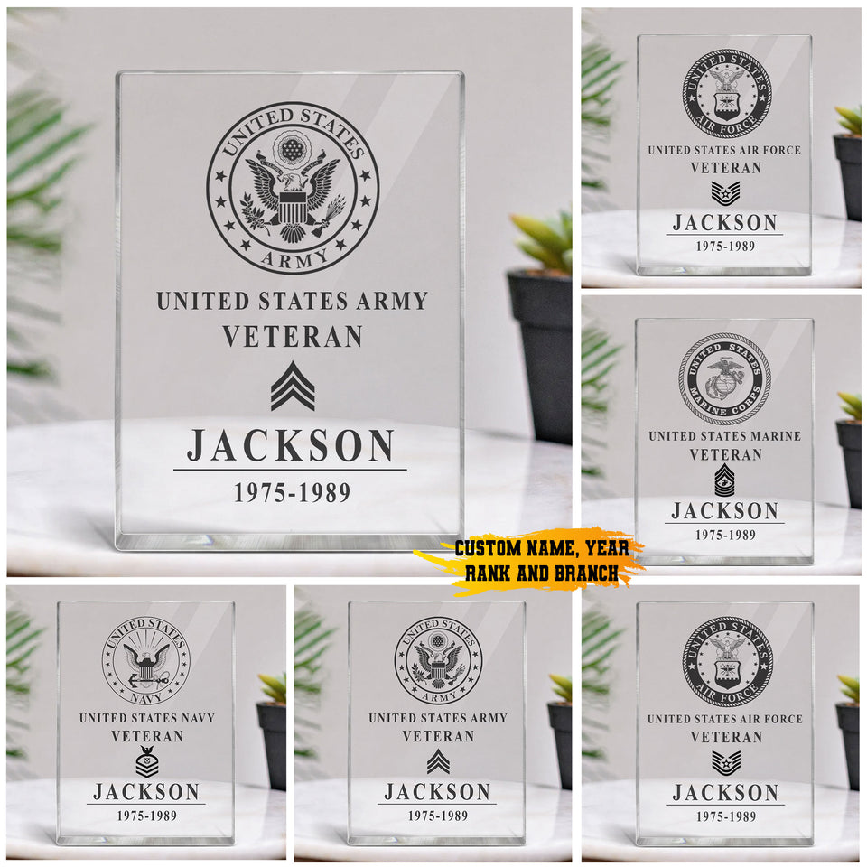 Premium Personalized US Veteran Soldier Art Acrylic Plaque 1104 Gifts For US Veterans, Gifts For Independence Day Veteran Day