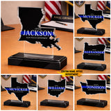 Premium Personalized Blue Thin Line Acrylic Plaque 1504 Gifts For Officers, Gifts For Cops