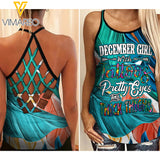 December Girl With Tattoos Hawaii Criss-Cross Open Back Camisole Tank Top AUG-MA30