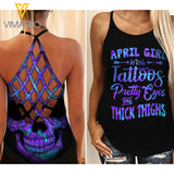 April Girl Criss-Cross Open Back Camisole Tank Top Legging XTPT