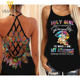 July Girl Criss-Cross Open Back Camisole Tank Top Legging MMDW