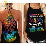 September Girl Criss-Cross Open Back Camisole Tank Top Legging TDTPT