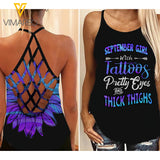 September Girl Criss-Cross Open Back Camisole Tank Top Legging GTPETT