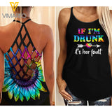 Bestie If I Am Drunk Criss-Cross Open Back Camisole Tank Top TXSWH3