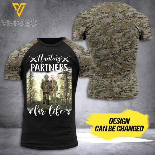 CUSTOMIZED HUNTING COUPLES 3D PRINTED TSHIRT TNDT