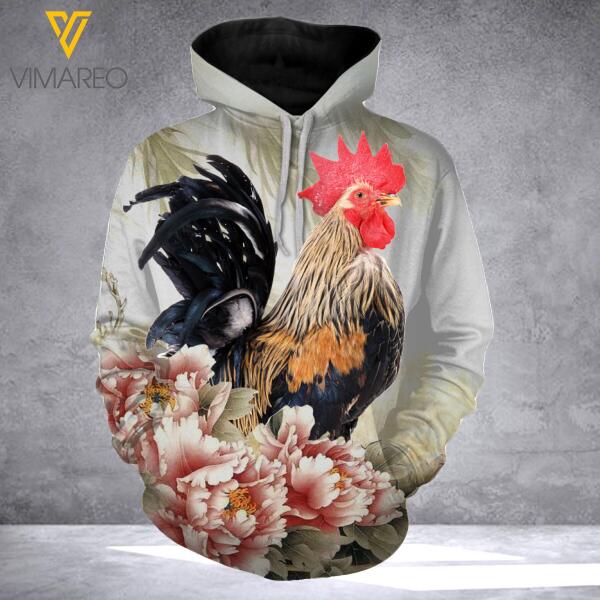 CUSTOMIZED ROOSTER FLOWER 3D HOODIE TNVQ1406
