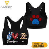 Customized Peace Love Dog 3D Printed Sport Bra NEYQ25