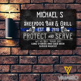 PERSONALIZED SHEEPDOG BAR & GRILL PRINTED METAL SIGN JUE-MA28