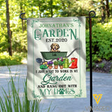 I just want to work in my garden and hang out with my dog personalized garden Flag