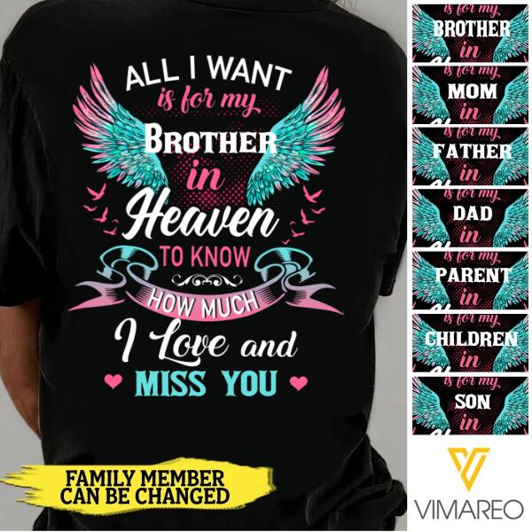 Personalized Family Member In Heaven Tshirt Printed 0607MAVH