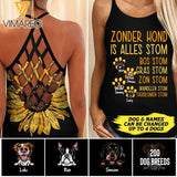 CUSTOMIZED DOG BREED SUNFLOWER DUTCH HOND CRISS CROSS TANK