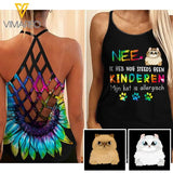 MIJIN KAT IS ALLERGISCH PERSONALIZED CRISS CROSS TANK TIE DYE SUNFLOWER