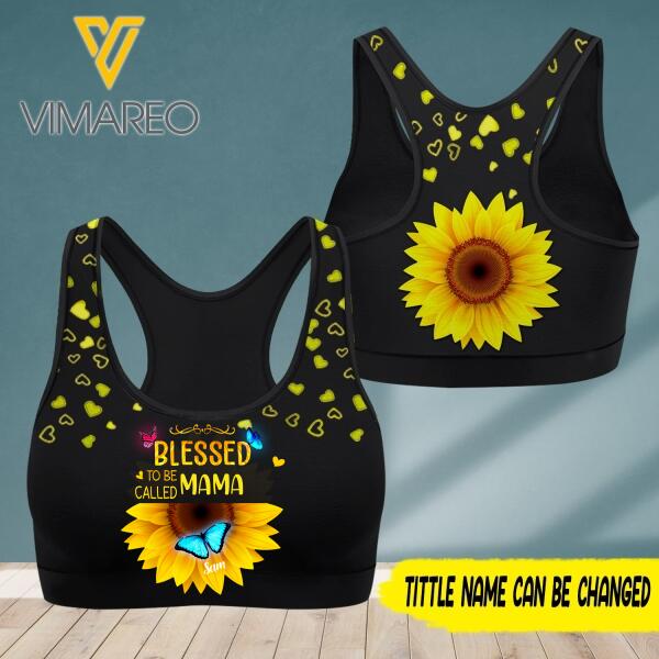 BLESSED TO BE CALLED PERSONALIZED SPORT BRA 3D PRINTED