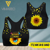 BLESSED TO BE CALLED PERSONALIZED SPORT BRA 3D PRINTED