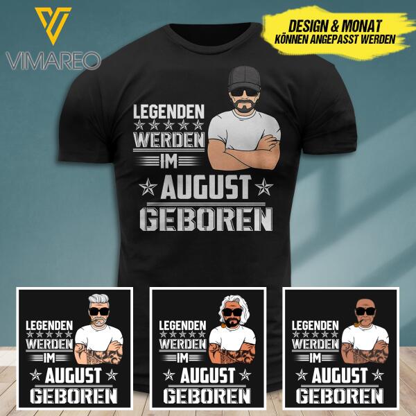 Legenden werden im August geboren personalized 3d Printed
