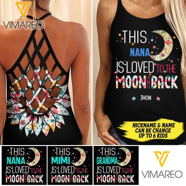 LOVE TO THE MOON AND BACK PERSONALIZED CRISS-CROSS OPEN BACK CAMISOLE TANK TOP