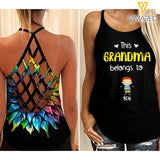 BELONG TO FAMILY PERSONALIZED CRISS-CROSS OPEN BACK CAMISOLE TANK TOP