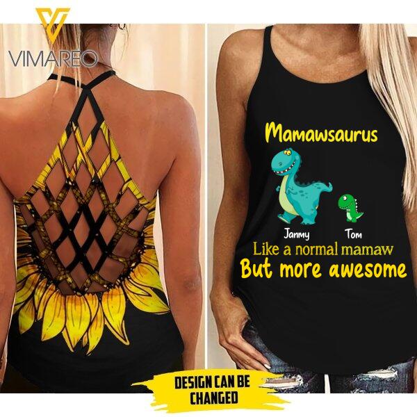 Saurus PERSONALIZED CRISS-CROSS OPEN BACK CAMISOLE TANK TOP