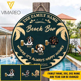 CUSTOMIZED DOG BEACH BAR WOODEN WELCOME DOOR SIGN