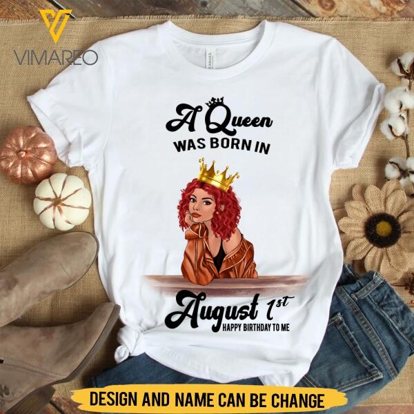 Personalized August Girl Tshirt Printed JUL-HQ27