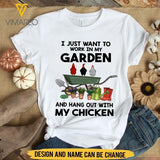 PERSONALIZED WORK IN THE GARDEN AND HANG OUT WITH CHICKEN TSHIRT TNTN2807