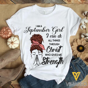 Personalized September Girl Tshirt Printed AUG-MD02