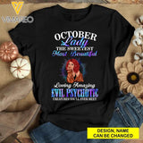 PERSONALIZED OCTOBER  GIRL TSHIRT TNDT0308