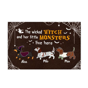 PERSONALIZED HALLOWEEN DACHSHUND DOORMAT TNMA0908