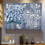 PERSONALIZED NICKNAME HYDRANGEA WITH KIDS SUNFLOWER CANVAS TNDT1708