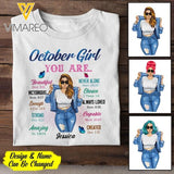 Personalized October Girl Tshirt Printed NEY1908T
