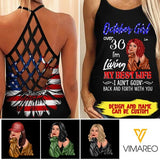 PERSONALIZED OCTOBER GIRL OVER 30 CRISS CROSS TANK TNMA